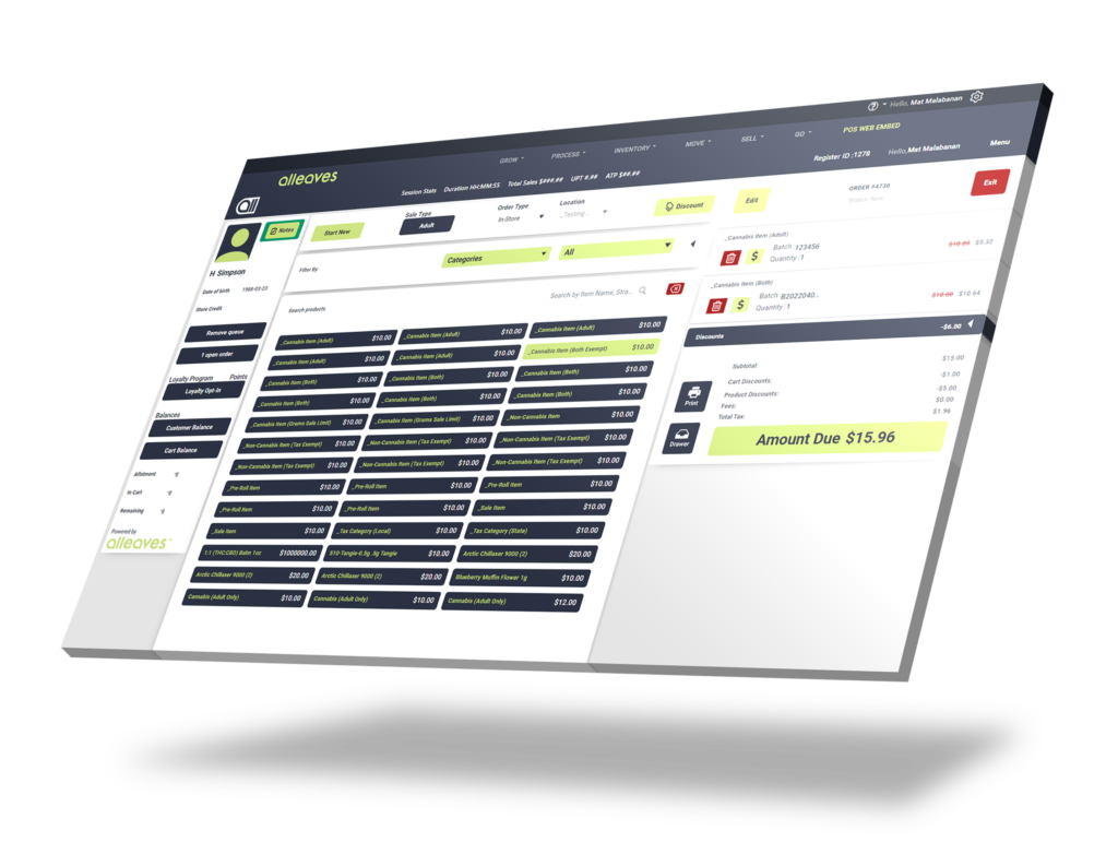 Alleaves POS Dashboard