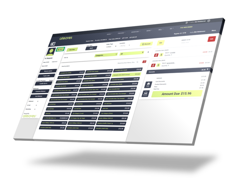 Alleaves POS Dashboard