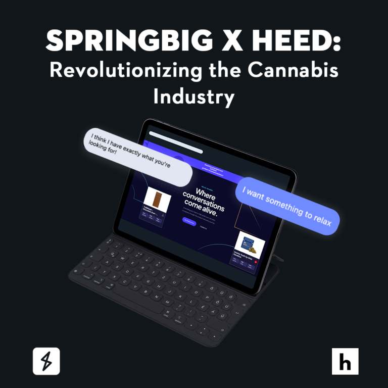 An image highlighting the collaboration between Springbig and Heed, two innovative companies at the forefront of revolutionizing the cannabis industry. The integration of their technologies brings forth exciting advancements and opportunities for the industry.